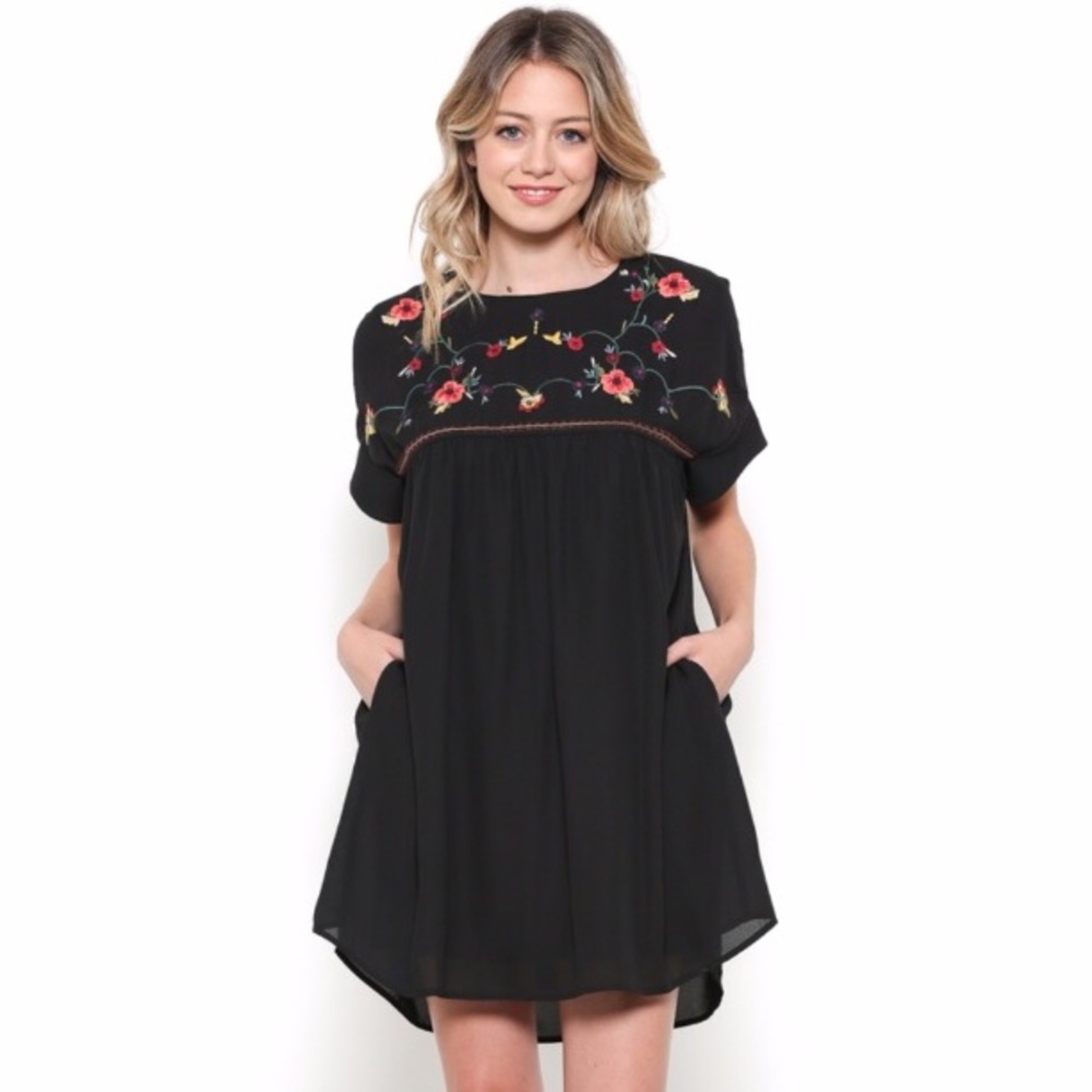SOLD OUT Embroidered Babydoll Dress - Picture 1 of 4